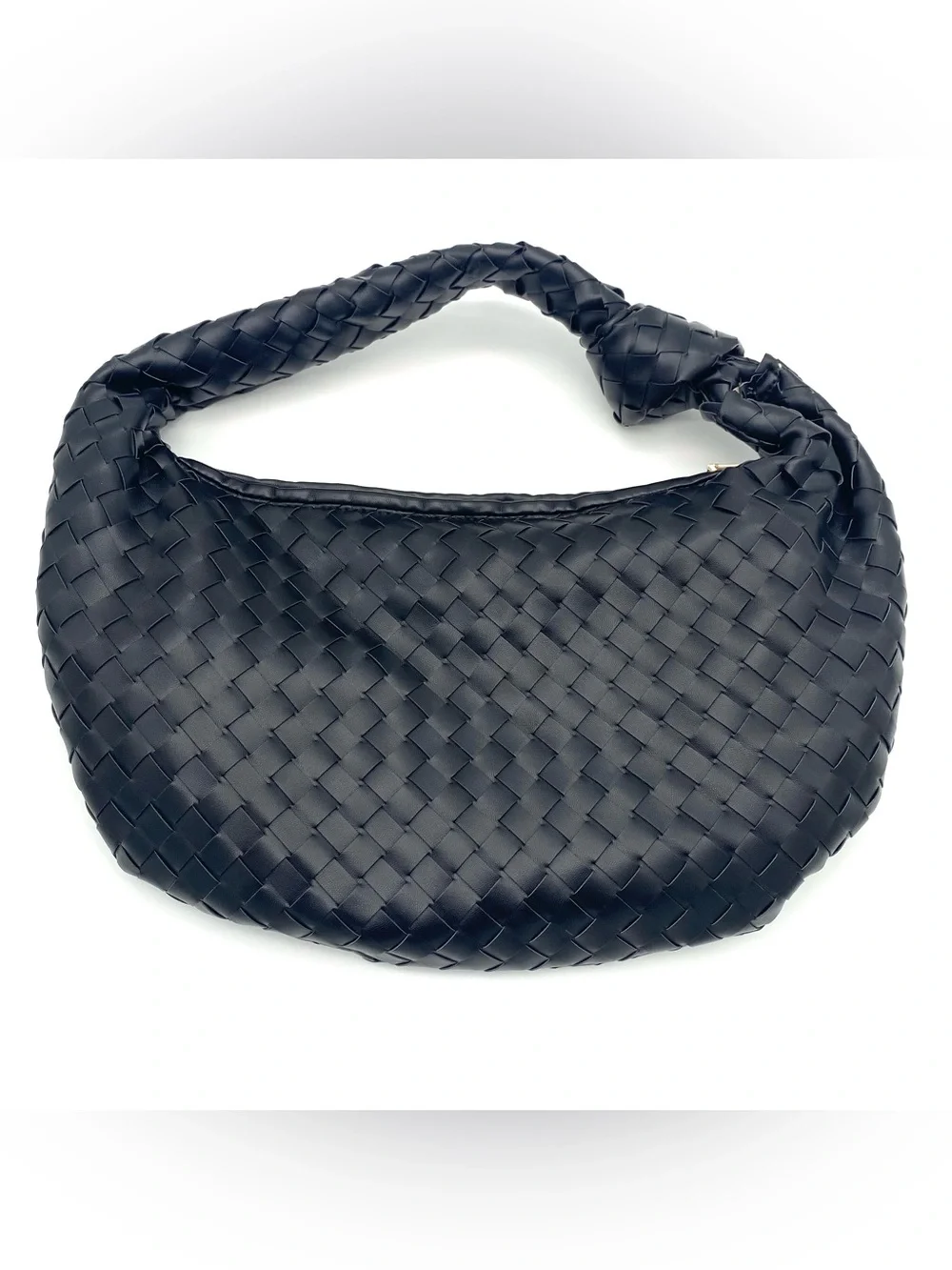 Lulla Collection Woven Knot Small Black HandBag Purse